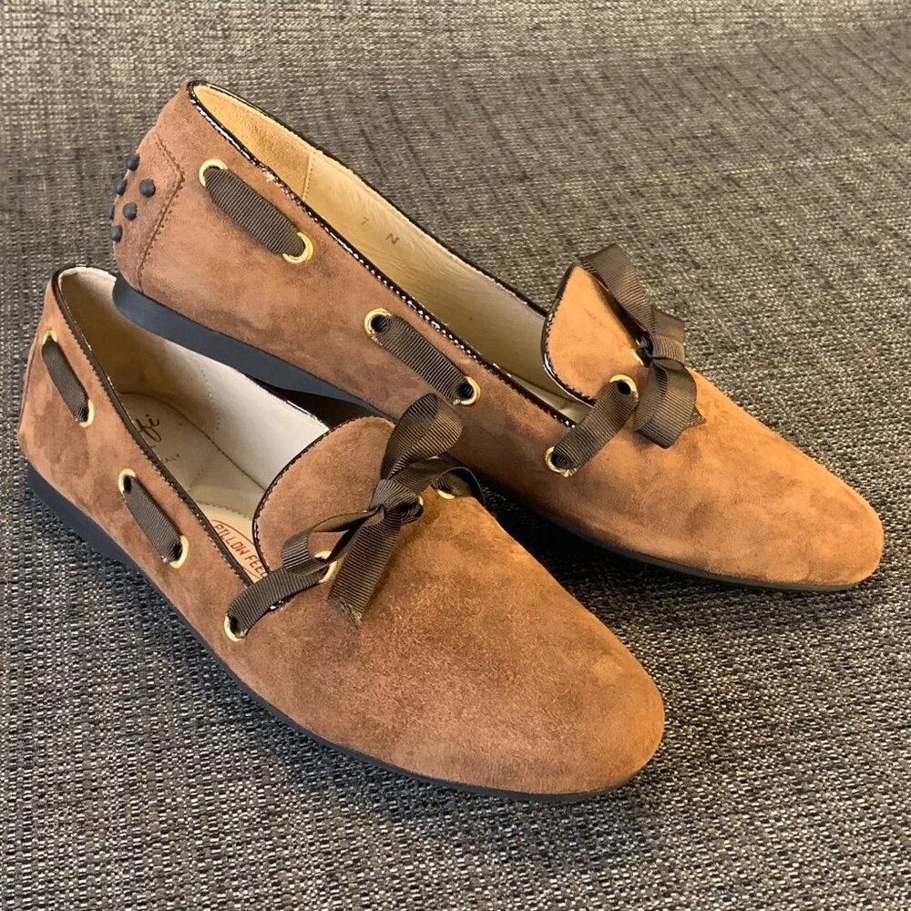 Amalfi by Rangoni Suede Driving Moccasins - Womens 7 N (narrow) - leather shoes